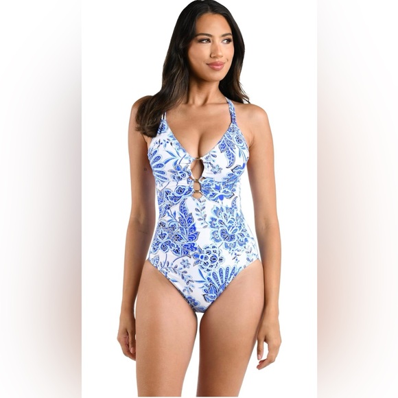 La Blanca Other - La Blanca Island Goddess Underwire Lace Up One Piece Swimsuit